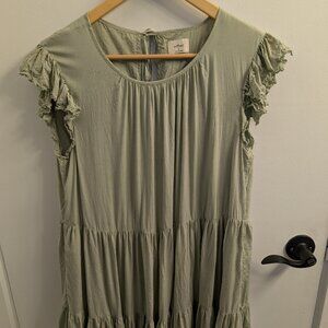 Wilfred, Aritzia 100% modal sage green flowy layered dress
